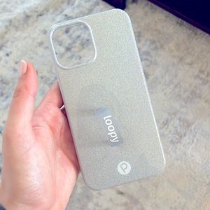 iPhone 12 Pro Max silver glitter case